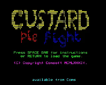 Custard Pie Fight (1984)(Comsoft)[CUSTARD] screen shot title